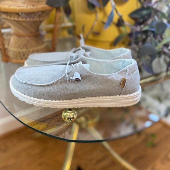 HEYDUDE Women's Grey and Tan Loafers - Picture 4 of 8